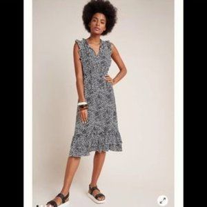 Anthropologie Maeve Ruby Ruffled Mini Dress